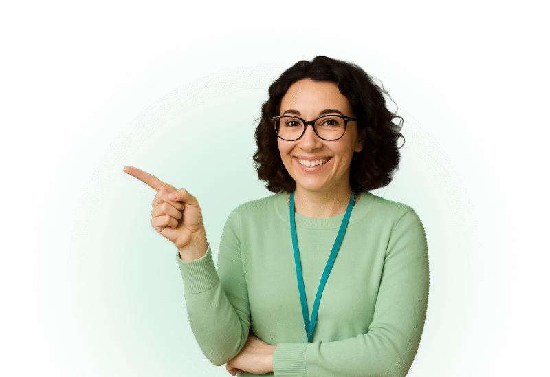 Teacher pointing